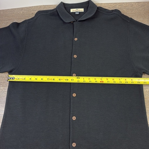 Tommy Bahama  Short Sleeve Micro Ribbed Silk Blend Casual Button Down Shirt L - Picture 7 of 9